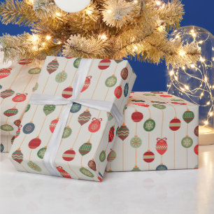 Vintager mehrfarbiger Weihnachtsfeiertag Geschenkpapier