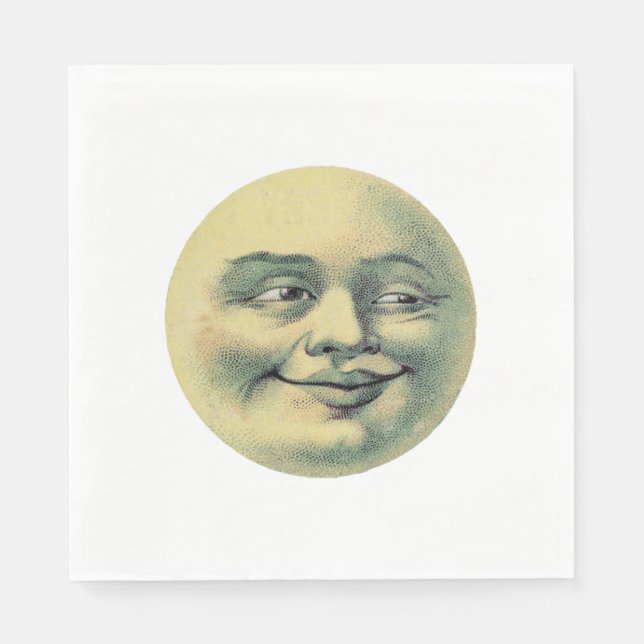 Vintager Mensch auf dem Mond Serviette (Vorderseite)