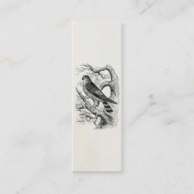 Vintager MERLIN-Falke-Vogel - Mini Visitenkarte (Vorderseite)