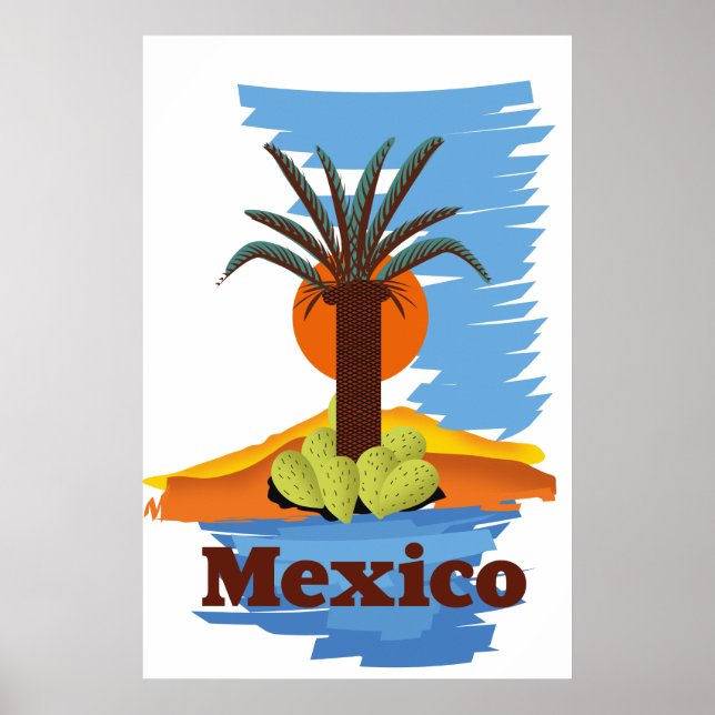 Vintager mexikanischer Palm Cartoon Poster (Vorne)