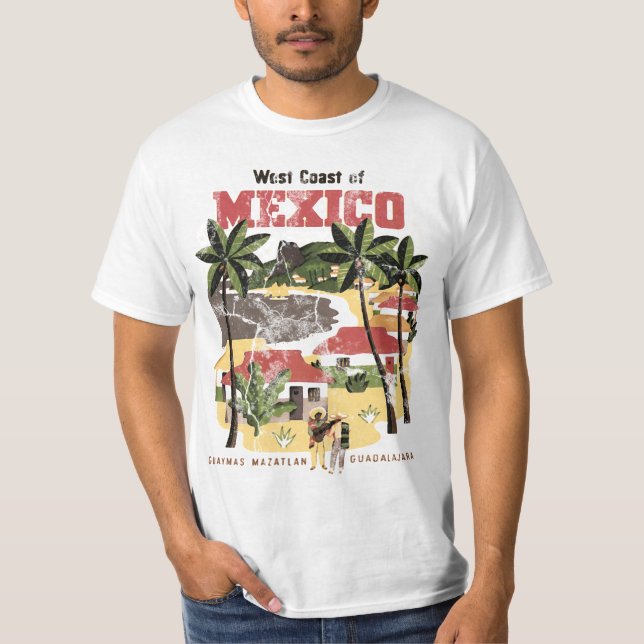 Vintager Mexiko-Pueblo-T - Shirt (Vorderseite)