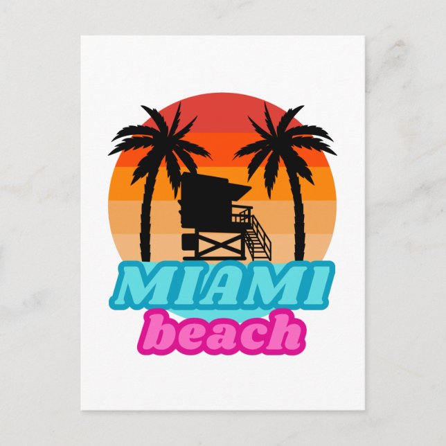 Vintager Miami Beach Florida Postkarte (Vorderseite)