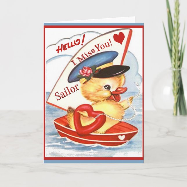 Vintager Militärhallo! Ich vermisse deine Sailcard Karte (Vorderseite)