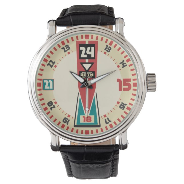 Vintager militärischer Stil Armbanduhr (Vorderseite)