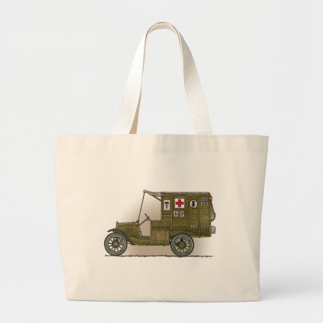 Vintager Militärkrankenwagen Jumbo Stoffbeutel (Vorne)