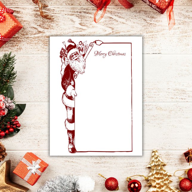 Vintager Minimalismus Weihnachten Red Santa Letter (Von Creator hochgeladen)