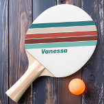 Vintager Minze Regenbogen Streifen mit Namen Tischtennis Schläger<br><div class="desc">Das Vintage Pong Pong Paddle mit dem Namen verleiht Ihrem Spiel eine erfrischende und spielerische Atmosphäre mit seiner minzfarbenen Kulisse und den pulsierenden Regenbogenstreifen. Personalisieren Sie es mit Ihrem Namen für eine benutzerdefinierte Touch, die einen Hauch von Individualität hinzufügt. Dieses Paddel ist perfekt für Spieler geeignet, die eine Mischung aus...</div>