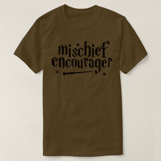 Vintager Mischief Encourager Zauberhexe T-Shirt (Design vorne)