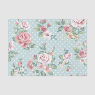 Vintager mit Blumendruck Seidenpapier