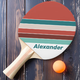 Vintager, mit Namen markierter Regenbogen Tischtennis Schläger