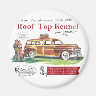 Vintager Mitt Romney Dog Retro Ad Magnet