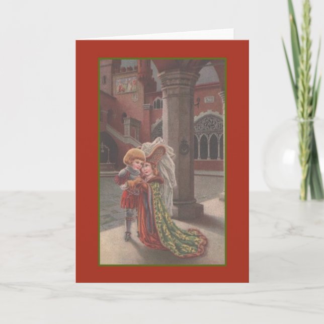Vintager mittelalterlicher Hochzeitstag Karte (Vorderseite)