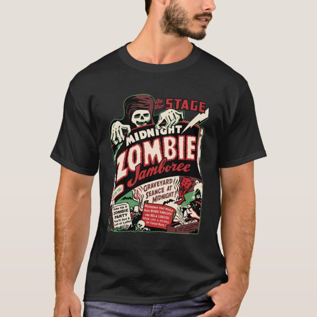 Vintager "Mitternachtszombie-Fest-" T - Shirt (Vorderseite)