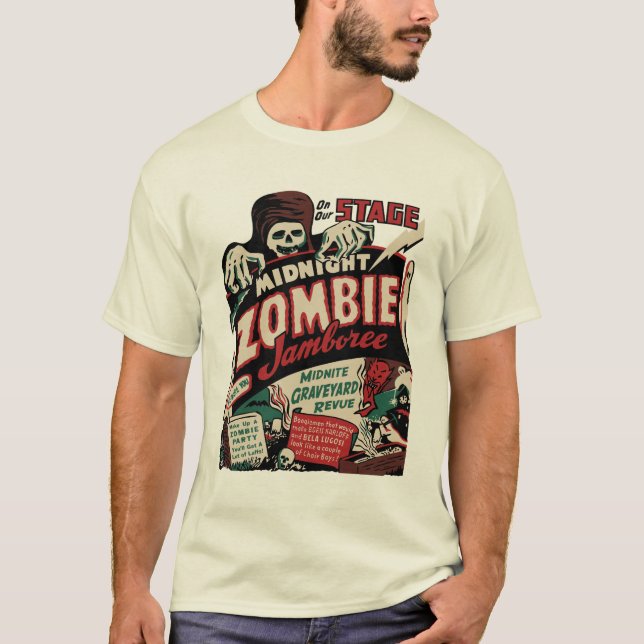Vintager "Mitternachtszombie-Fest-" T - Shirt (Vorderseite)
