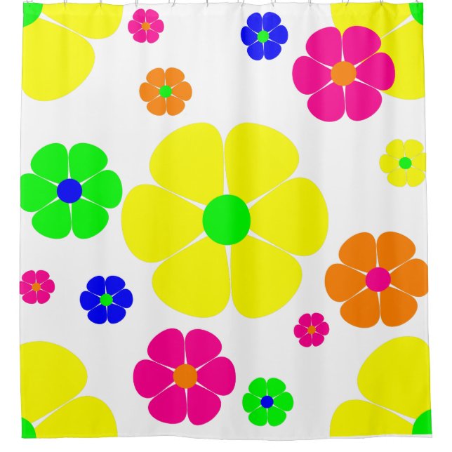 Vintager Mod-Blumengarten Duschvorhang (Vorderseite)