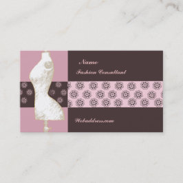 Vintager Mode-Entwurfs-Mannequin-mit Blumenberater Visitenkarte