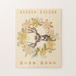 Vintager, moderner Hirschrei Rustikaler Blume