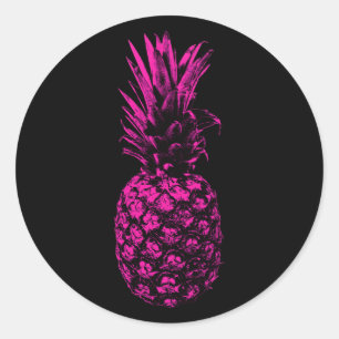 Vintager, moderner tropischer Ananas Runder Aufkleber