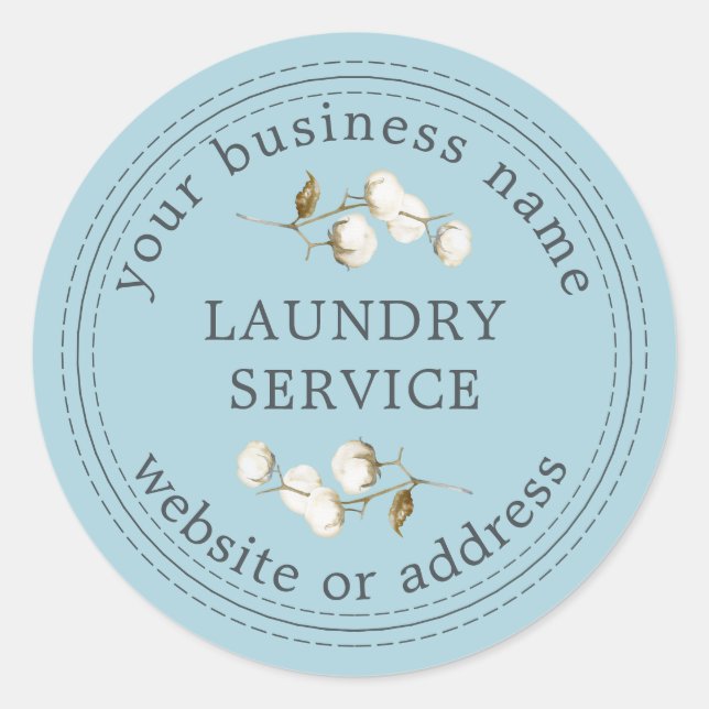 Vintager moderner Wäscheservice - Firmenname Runder Aufkleber (Vorderseite)