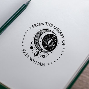 Vintager Mond aus der Bibliothek der Briefmarke Permastempel