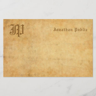 Vintager Monogramm-handgeschriebener Text-elegante Briefpapier