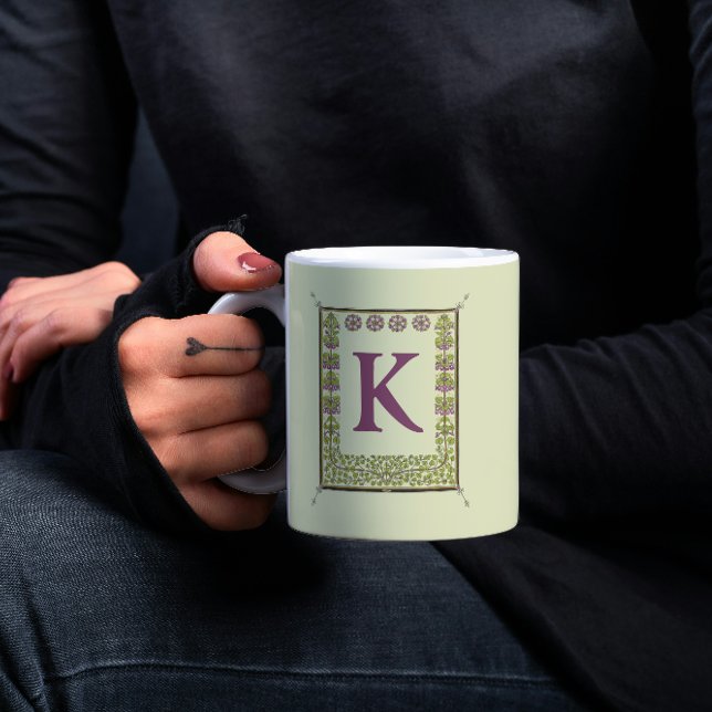 Vintager Monogramm-Letter-Rahmen Kaffeetasse (Von Creator hochgeladen)