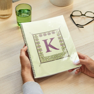 Vintager Monogramm-Letter-Rahmen Notizbuch