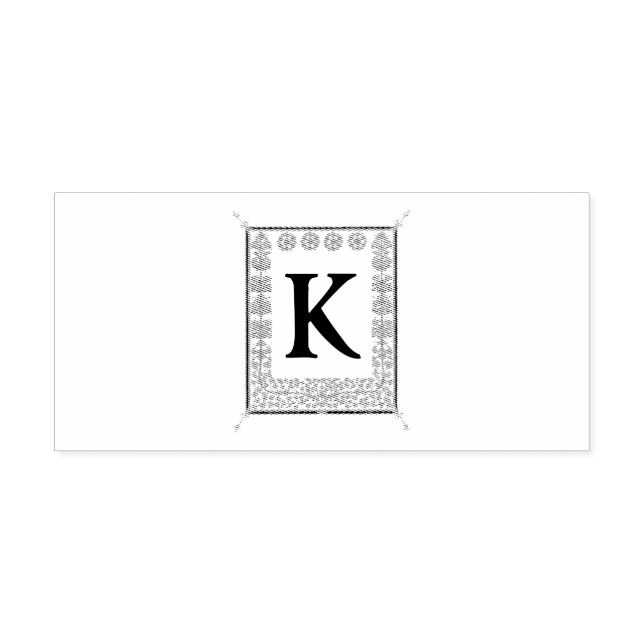 Vintager Monogramm-Letter-Rahmen Permastempel (Design)