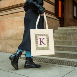 Vintager Monogramm-Letter-Rahmen Tragetasche