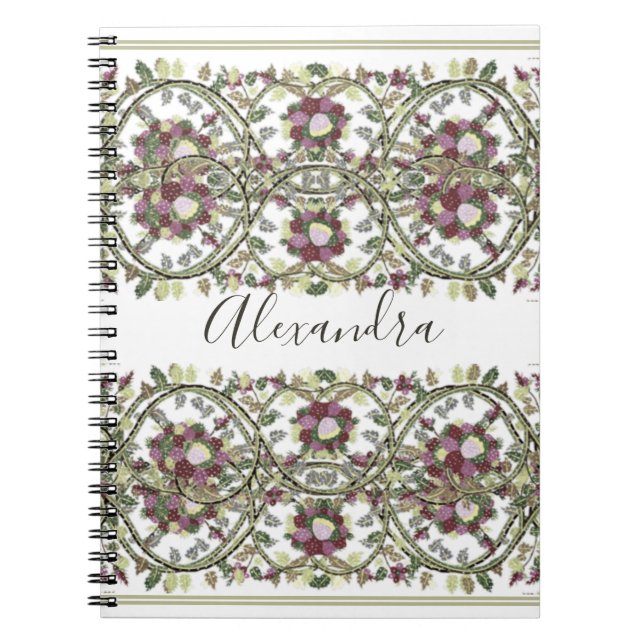 Vintager Monogramm Name Blumenmotiv Mauve Pink Sag Notizblock (Vorderseite)