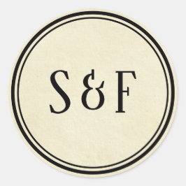 Vintager Monogramm-Umschlag Aufkleber