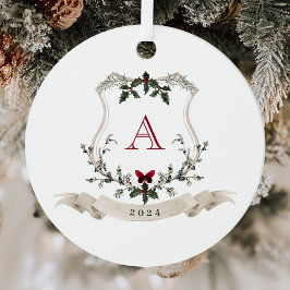 Vintager Monogramm Weihnachtsbaum Ornament Aus Metall