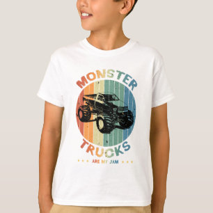 Vintager Monster Truck ist mein Jam Retro Boy T -  T-Shirt