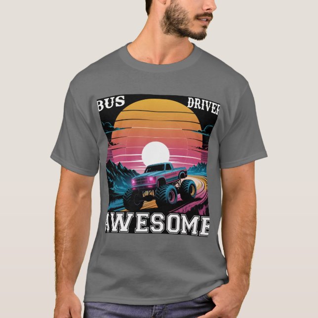 Vintager Monster Truck T - Shirt - Sunset Drive De (Vorderseite)