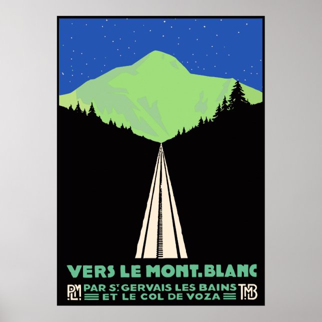 Vintager Mont-Blanc-Bahnhof Poster (Vorne)