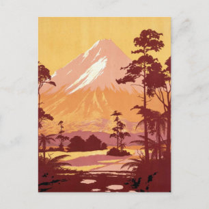 Vintager Monte Egmont Neuseeland Reise Postkarte