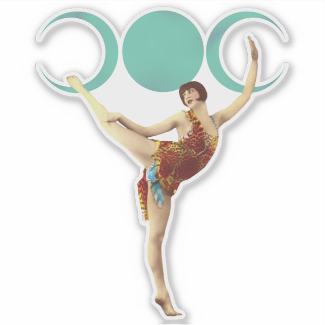 Vintager Moon Dancer Aufkleber (Vorderseite)