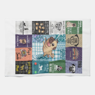Vintager Mops Lover Gift, Idea Mops Eigentümer Bla Geschirrtuch