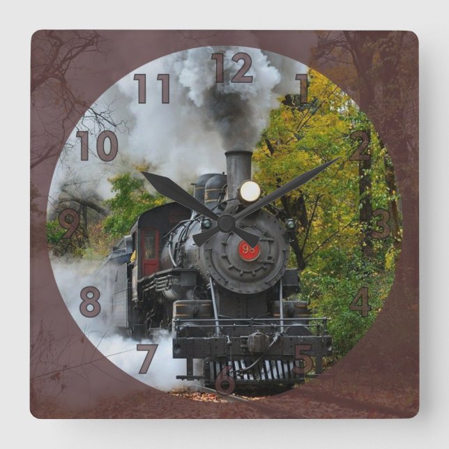 Vintager Motor Quadratische Wanduhr (Vorderseite)