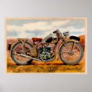 Vintager Motorrad-Druck Poster