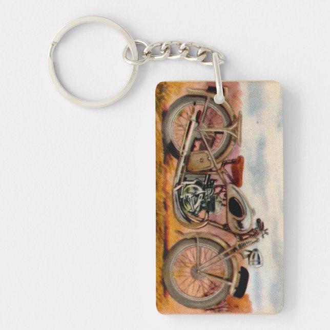 Vintager Motorrad-Druck Schlüsselanhänger (Vorderseite)