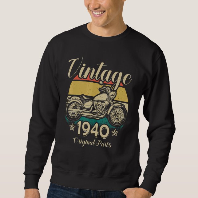 Vintager Motorradfahrer 1940 Sweatshirt (Vorderseite)
