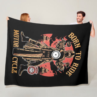 Vintager Motorradfahrer Fleecedecke