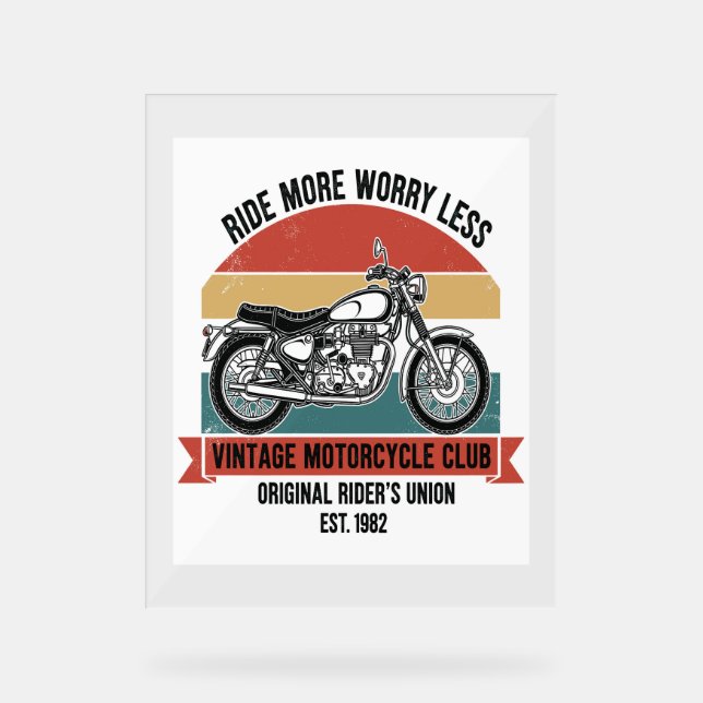 Vintager Motorradklub Est. 1982 Acrylschild (Vorderseite)