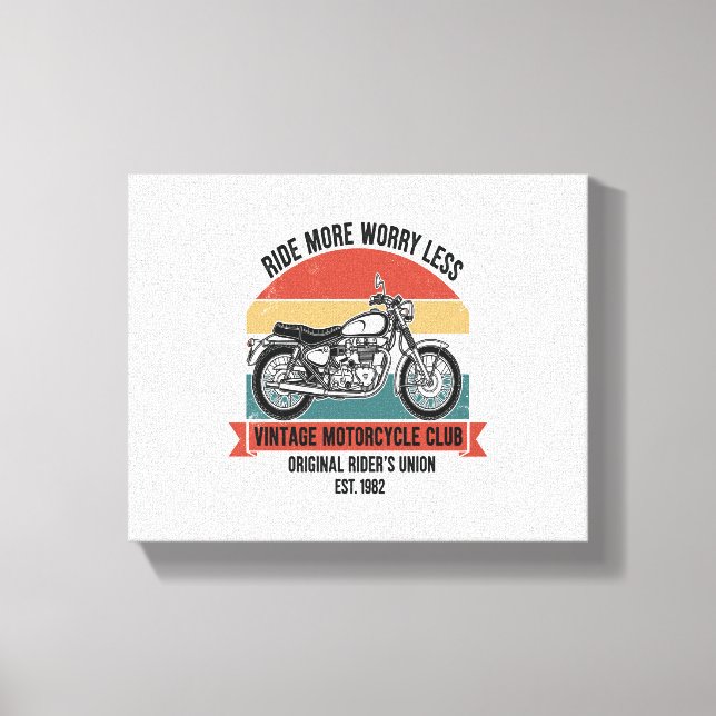 Vintager Motorradklub Est. 1982 Leinwanddruck (Vorderseite)