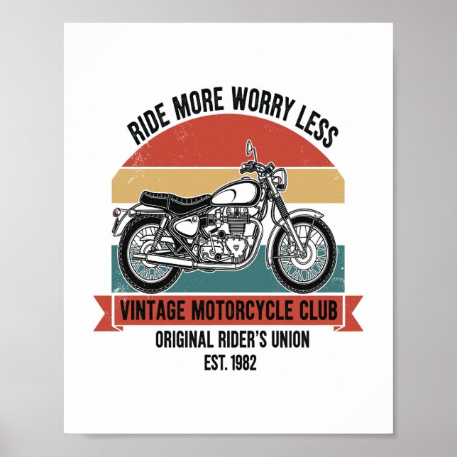 Vintager Motorradklub Est. 1982 Poster (Vorne)
