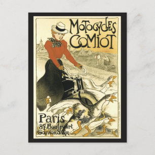 Vintager Motorradkomiot Postkarte