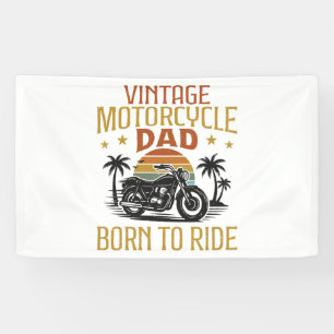 Vintager Motorradpapa geboren Banner