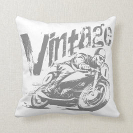Vintager MotorradRacer Kissen