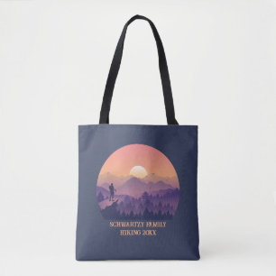 Vintager Mountain Forest Wiker's Sunset lila oder Tasche